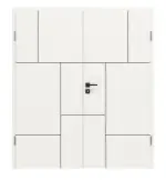 Frontansicht von Linea Black M73 Weißlack RAL 9016 Doppelflügeltür inkl. Zarge - Deine Tür