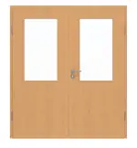 Frontansicht von Doppelflügeltür Basic 4.16 Dekor Buche inkl. Zarge - Interio