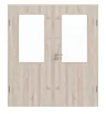 Frontansicht von Doppelflügeltür Basic 4.16 Dekor Nuss Columbia Hell inkl. Zarge - Interio