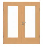 Frontansicht von Doppelflügeltür Basic 4.17 Dekor Buche inkl. Zarge - Interio