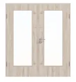Frontansicht von Doppelflügeltür Basic 4.17 Dekor Nuss Columbia Hell inkl. Zarge - Interio