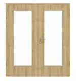Frontansicht von Doppelflügeltür Basic 4.17 Dekor Riviera Eiche inkl. Zarge - Interio