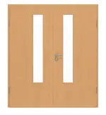 Frontansicht von Doppelflügeltür Basic 4.18 Dekor Buche inkl. Zarge - Interio