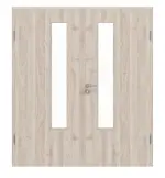 Frontansicht von Doppelflügeltür Basic 4.18 Dekor Nuss Columbia Hell inkl. Zarge - Interio