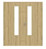 Frontansicht von Doppelflügeltür Basic 4.18 Dekor Riviera Eiche inkl. Zarge - Interio