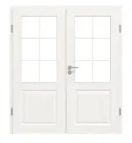 Frontansicht von Carolina 1 LA Sprosse 2/3 ClassicLine Weißlack Doppelflügeltür inkl. Zarge - Hörmann
