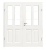 Frontansicht von Carolina 2 LA 1 Sprosse 1/3 ClassicLine Weißlack Doppelflügeltür inkl. Zarge - Hörmann