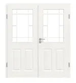 Frontansicht von Carolina 2 LA 2 Lugano ClassicLine Weißlack Doppelflügeltür inkl. Zarge - Hörmann