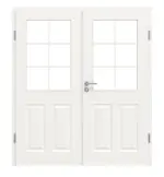 Frontansicht von Carolina 2 LA 2 Sprosse 2/3 ClassicLine Weißlack Doppelflügeltür inkl. Zarge - Hörmann