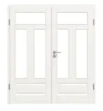 Frontansicht von Carolina 5 LA 2 ClassicLine Weißlack Doppelflügeltür inkl. Zarge - Hörmann
