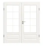 Frontansicht von Carolina 5 LA 3 Sprosse 2/4 ClassicLine Weißlack Doppelflügeltür inkl. Zarge - Hörmann