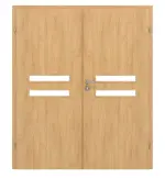 Frontansicht von CLASSEN Doppelflügeltür Century M2 Eiche geölt 3D Look mit Lichtausschnitt inkl. Zarge