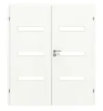 Frontansicht von CLASSEN Doppelflügeltür Century M3 Weiß Primo mit Lichtausschnitt inkl. Zarge