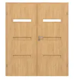 Frontansicht von CLASSEN Doppelflügeltür Century M4 Eiche geölt 3D Look mit Lichtausschnitt inkl. Zarge