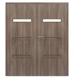 Frontansicht von CLASSEN Doppelflügeltür Century M4 Esche Graphit Iridium mit Lichtausschnitt inkl. Zarge