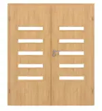 Frontansicht von CLASSEN Doppelflügeltür Century M6 Eiche geölt 3D Look mit Lichtausschnitt inkl. Zarge