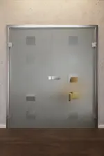 Ansicht von Cinque Klassisch Matt Doppelflügeltür mit Motiv klar - Erkelenz