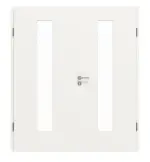 Frontansicht von JELD-WEN Doppelflügeltür Classic Brillantweiß ähnlich RAL 9016 ExpertLack mit Lichtausschnitt LÖ-72 mittig mit Zarge