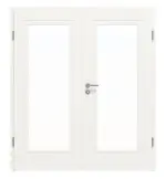 Frontansicht von Cofi 10 LA-01 Weißlack RAL 9016 Premium Doppelflügeltür inkl. Zarge