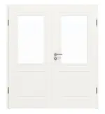 Frontansicht von Cofi 20 LA-01 Weißlack RAL 9016 Premium Doppelflügeltür inkl. Zarge