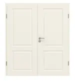 Frontansicht von GARANT Doppelflügeltür Como C2 Weißlack mit Zarge