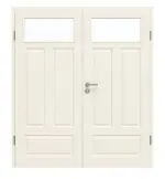 Frontansicht von GARANT Doppelflügeltür Como Weißlack mit Lichtausschnitt CKL1/1 mit Zarge