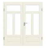 Frontansicht von GARANT Doppelflügeltür Como Weißlack mit Lichtausschnitt CKL1/3 mit Zarge