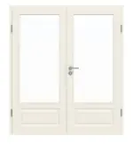 Frontansicht von GARANT Doppelflügeltür Como Weißlack mit Lichtausschnitt CKL1 mit Zarge