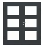 Frontansicht von Doppelflügeltür LA 11 Cotton like Anthrazit Basic inkl. Zarge - Huga