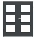 Frontansicht von Doppelflügeltür LA 11 Ultramatt Anthrazit ProLine inkl. Zarge - Hörmann