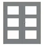 Frontansicht von Doppelflügeltür LA 11 Ultramatt Staubgrau ProLine inkl. Zarge - Hörmann