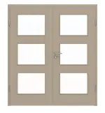 Frontansicht von Doppelflügeltür LA 11 Ultramatt Taupe ProLine inkl. Zarge - Hörmann