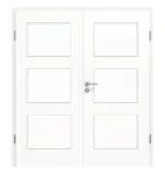 Frontansicht von Doppelflügeltür LA 11 Ultramatt Weiß ProLine inkl. Zarge - Hörmann