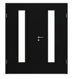 Frontansicht von HÖRMANN Doppelflügeltür Ultramatt Schwarz Proline Concepto mit Lichtausschnitt LA 24 mit Zarge