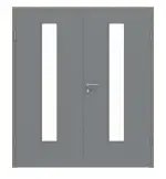 Frontansicht von Doppelflügeltür LA 24 mittig Ultramatt Staubgrau ProLine inkl. Zarge - Hörmann