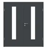Frontansicht von Doppelflügeltür LA 24 Ultramatt Anthrazit ProLine inkl. Zarge - Hörmann