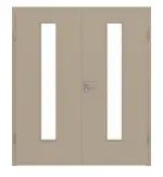 Frontansicht von Doppelflügeltür LA 24 Ultramatt Taupe ProLine inkl. Zarge - Hörmann