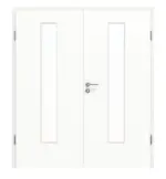 Frontansicht von Doppelflügeltür LA 24 Ultramatt Weiß ProLine inkl. Zarge - Hörmann