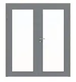 Frontansicht von Doppelflügeltür LA 27 Cotton like Hygge Grau Basic inkl. Zarge - Huga