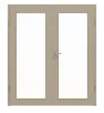 Frontansicht von Doppelflügeltür LA 27 Cotton like Taupe Basic inkl. Zarge - Huga