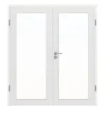 Frontansicht von Doppelflügeltür LA 27 Leinen Weiß ProLine inkl. Zarge - Hörmann