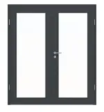Frontansicht von Doppelflügeltür LA 27 Ultramatt Anthrazit ProLine inkl. Zarge - Hörmann