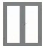Frontansicht von Doppelflügeltür LA 27 Ultramatt Staubgrau ProLine inkl. Zarge - Hörmann