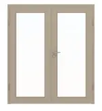 Frontansicht von Doppelflügeltür LA 27 Ultramatt Taupe Basic inkl. Zarge - Huga