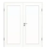 Frontansicht von Doppelflügeltür LA 27 Ultramatt Weiß ProLine inkl. Zarge - Hörmann