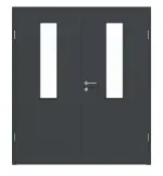 Frontansicht von Doppelflügeltür LA 4 Ultramatt Anthrazit ProLine inkl. Zarge - Hörmann