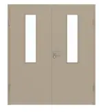 Frontansicht von Doppelflügeltür LA 4 Ultramatt Taupe ProLine inkl. Zarge - Hörmann