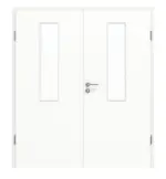 Frontansicht von Doppelflügeltür LA 4 Ultramatt Weiß Basic inkl. Zarge - Huga