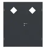 Frontansicht von Doppelflügeltür LA 6 Cotton like Anthrazit Basic inkl. Zarge - Huga