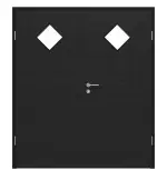 Frontansicht von HÖRMANN Doppelflügeltür Leinen Schwarz Proline Concepto mit Lichtausschnitt LA 6 Raute mit Zarge